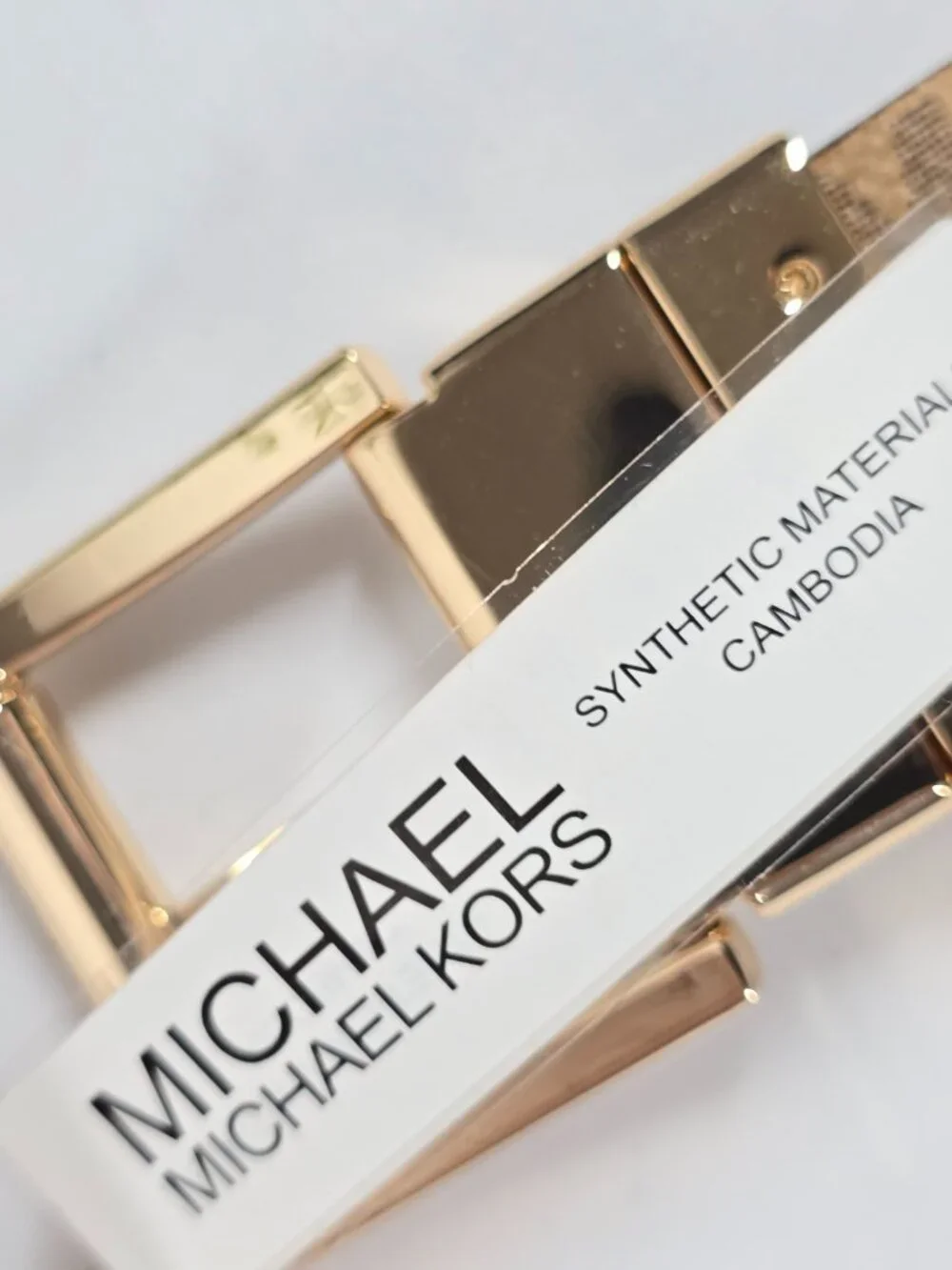 Michael Kors Reversible Belt Women L Cream Gold Buckle NWT